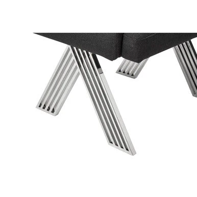Piermount Black Dining Chair with Silver Legs - Image 10