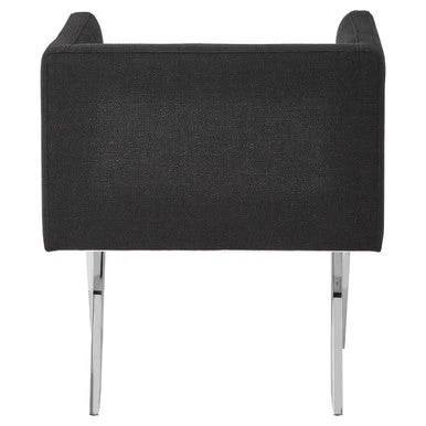 Piermount Black Dining Chair with Silver Legs - Image 7