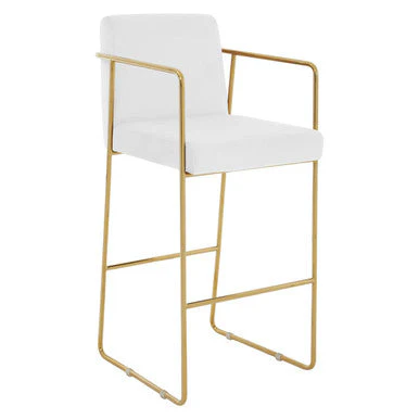 Piermount Mink Velvet And Gold Bar Stool - Image 3