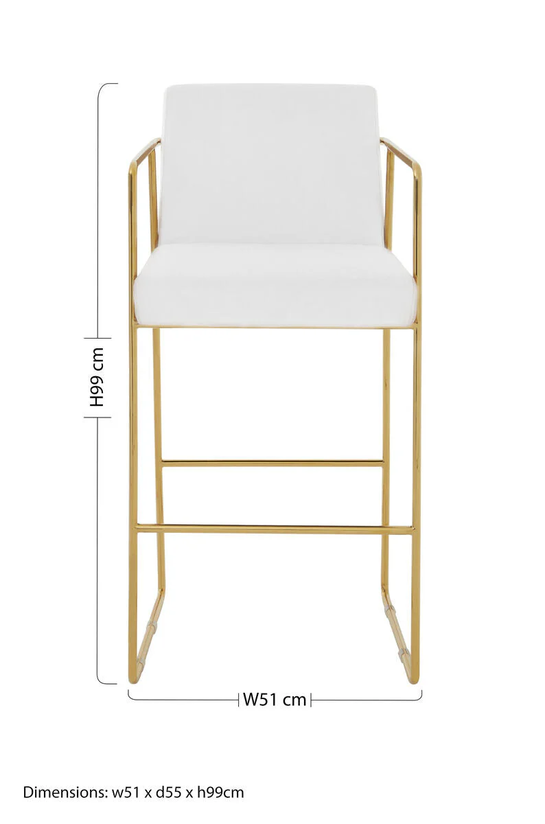 Piermount Mink Velvet And Gold Bar Stool - Image 8