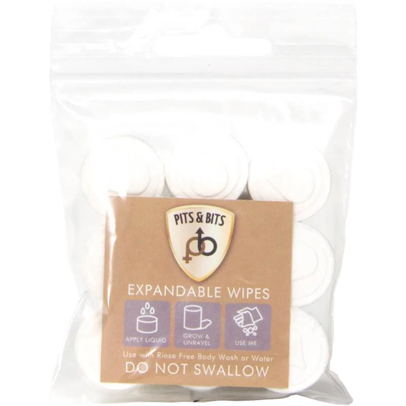 Pits & Bits® Compostable Expandable Wipes 9pk - Image 2