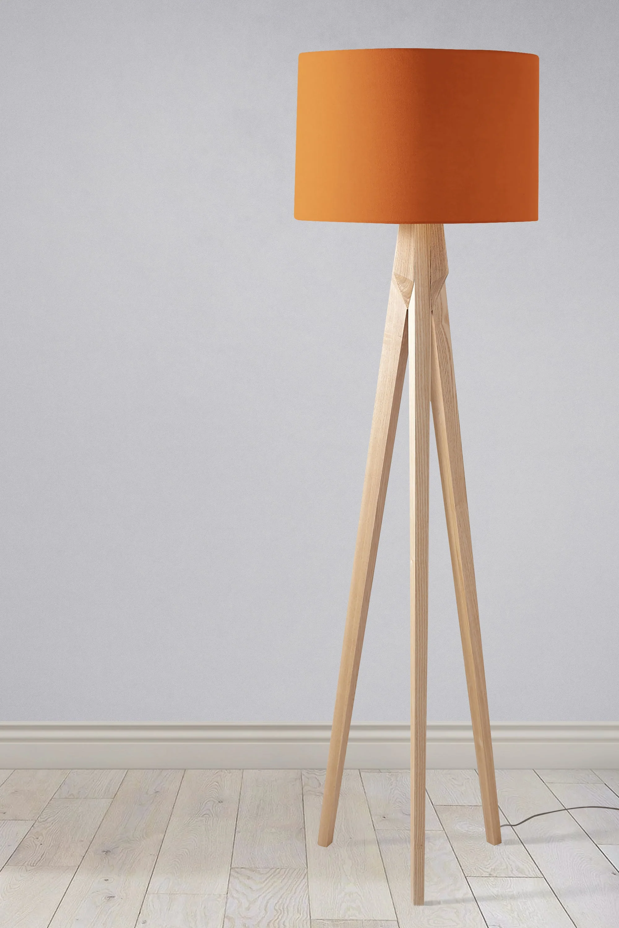 Plain Burnt Orange Lampshade – Handmade UK Ceiling or Table Lamp Shade | Made to Order - Image 3