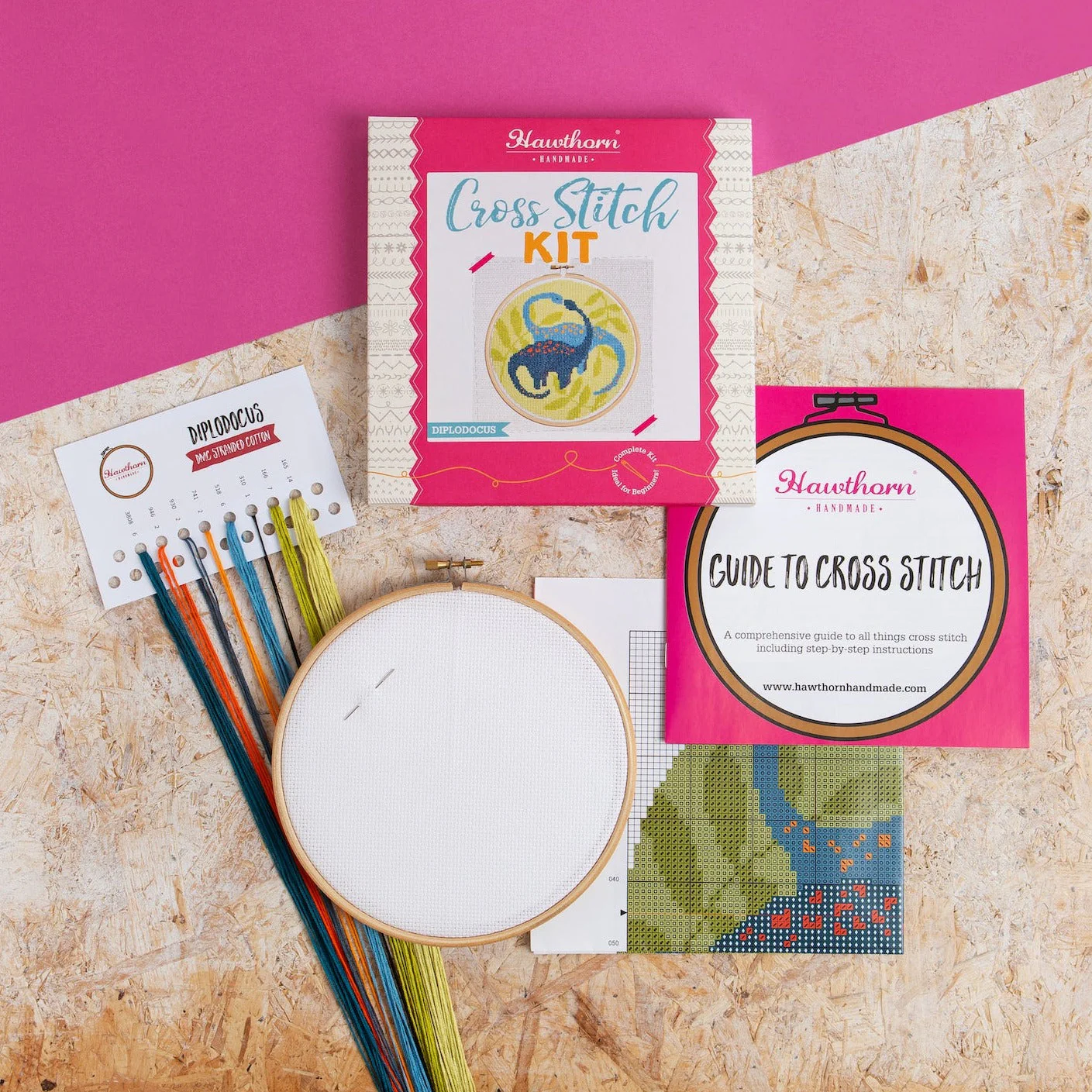 'Plesiosaurus' Dinosaur Cross Stitch Kit for Beginners - Image 4