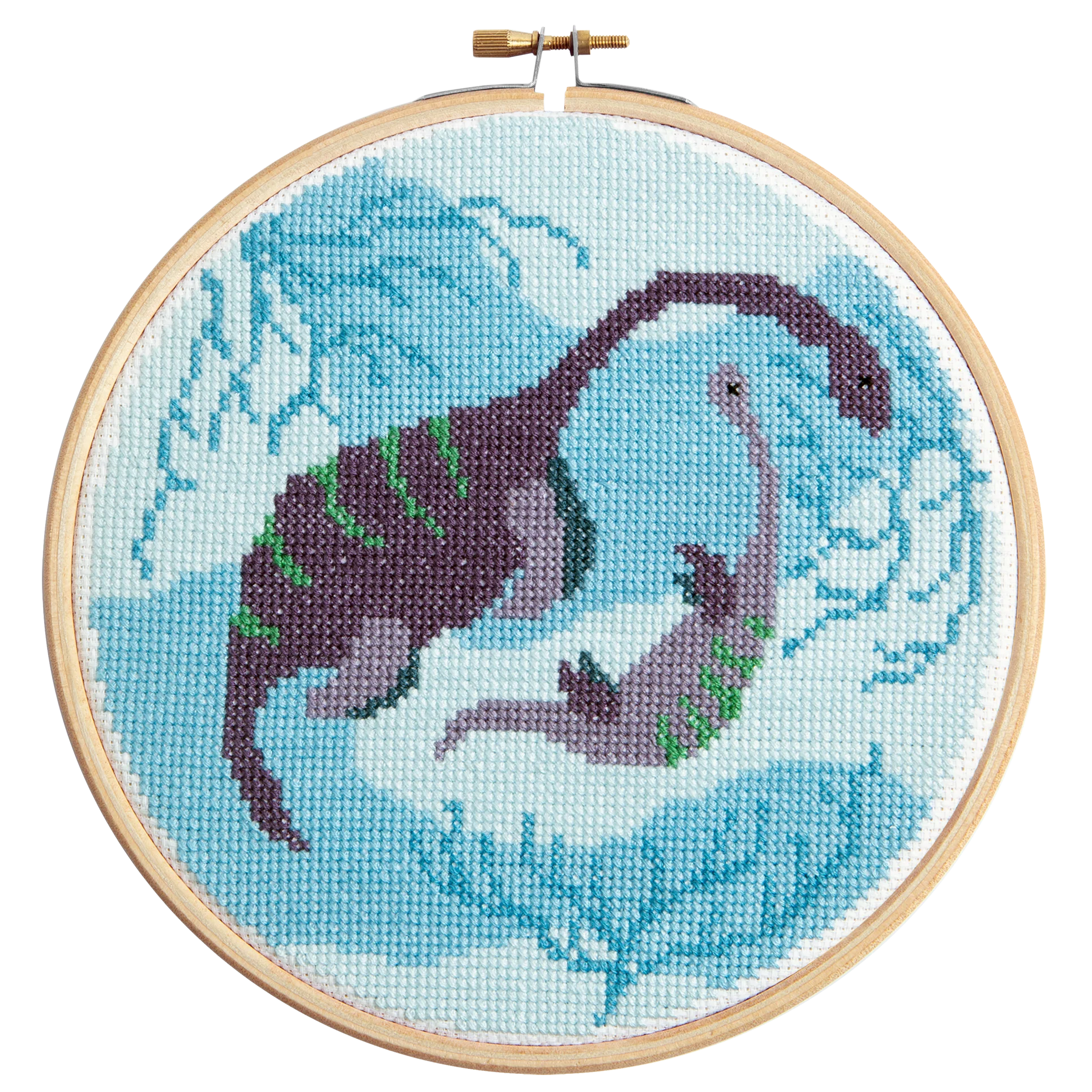 'Plesiosaurus' Dinosaur Cross Stitch Kit for Beginners - Image 7