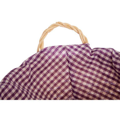 Orla Purple Gingham Lining Round Willow Bread Basket - Image 6
