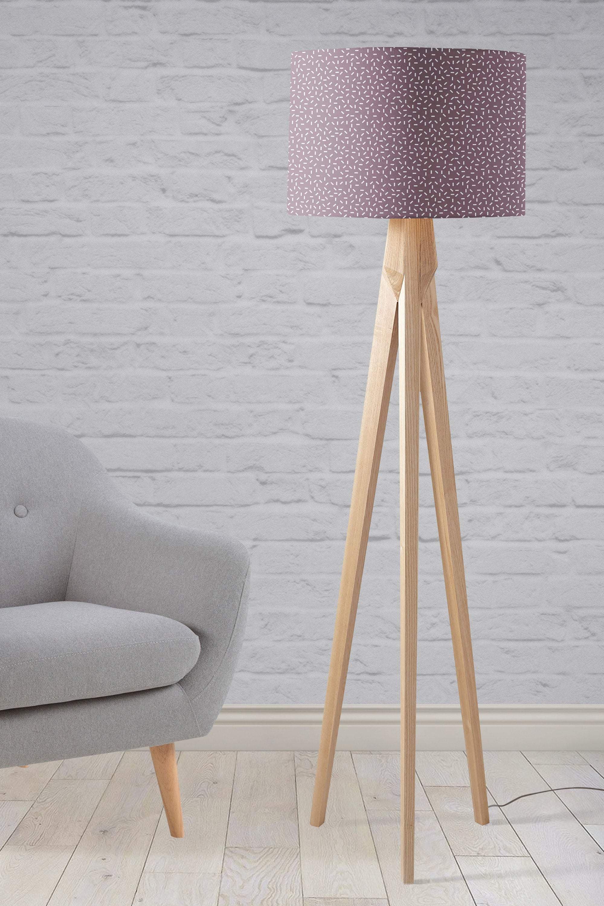 Purple Lampshade with a Modern Line Design, Ceiling or Table Lamp Shade - Image 2