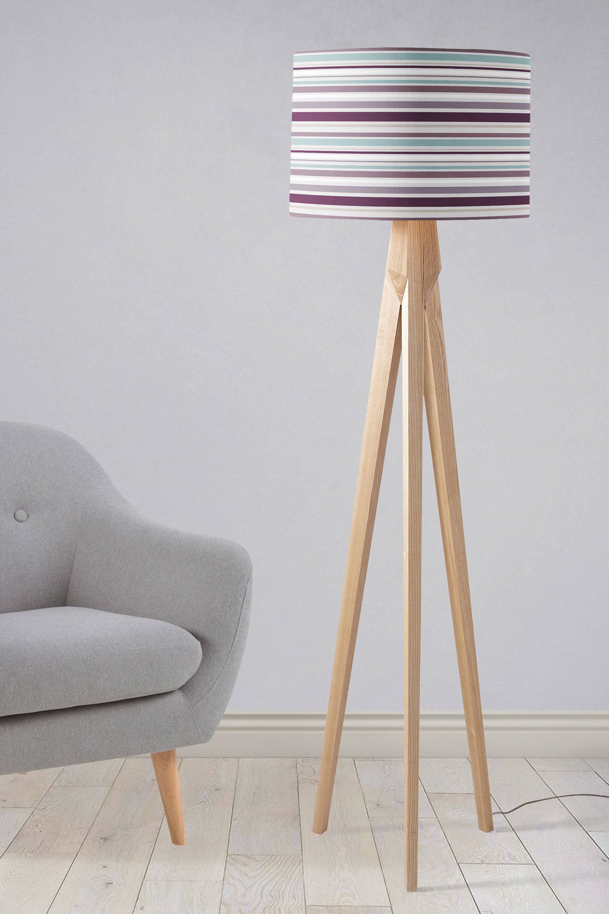 Purple Striped Lampshade, Ceiling or Table Lamp Shade - Image 4