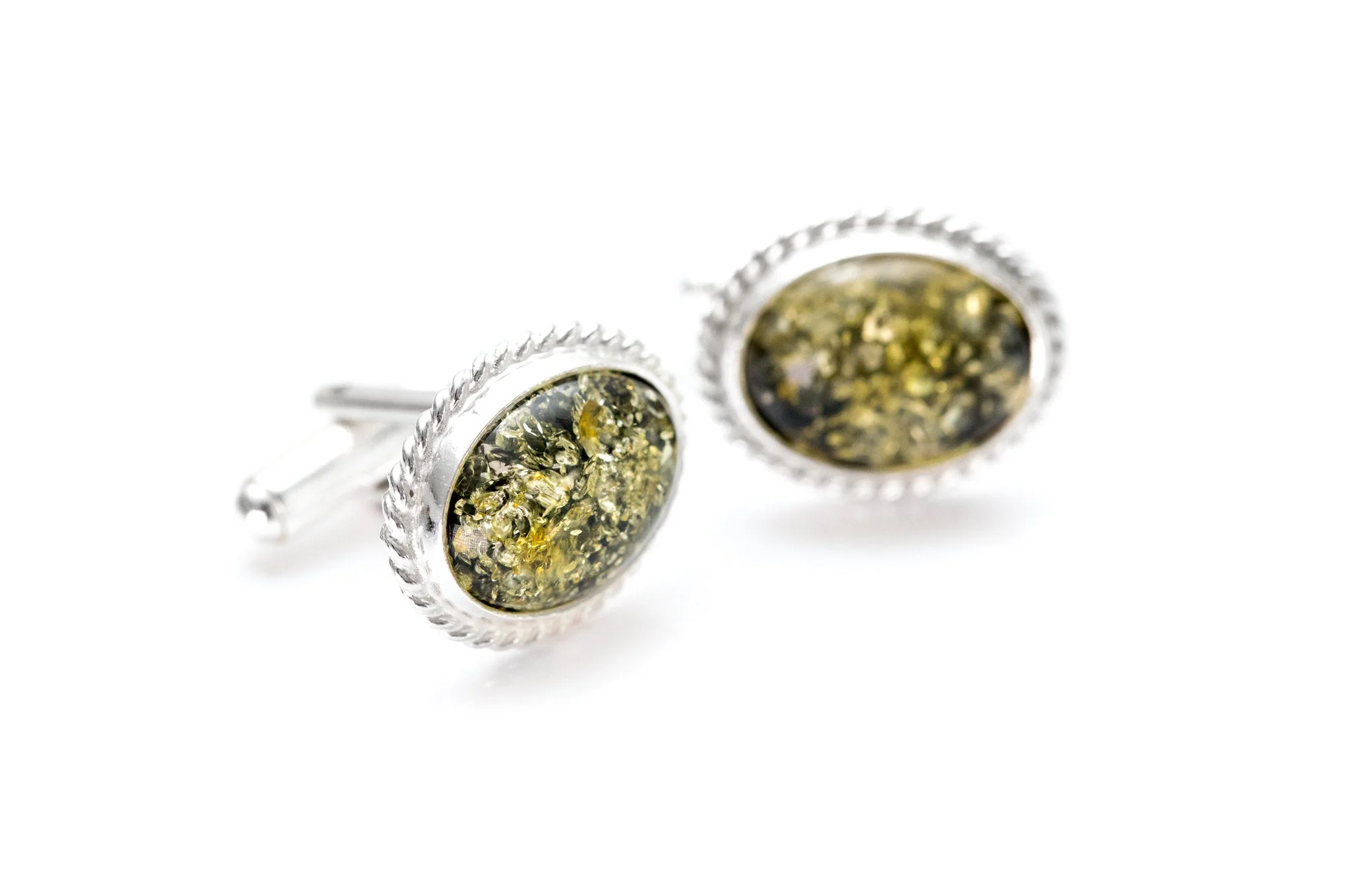 Quintessence Statement Green Amber Cufflinks - Image 3