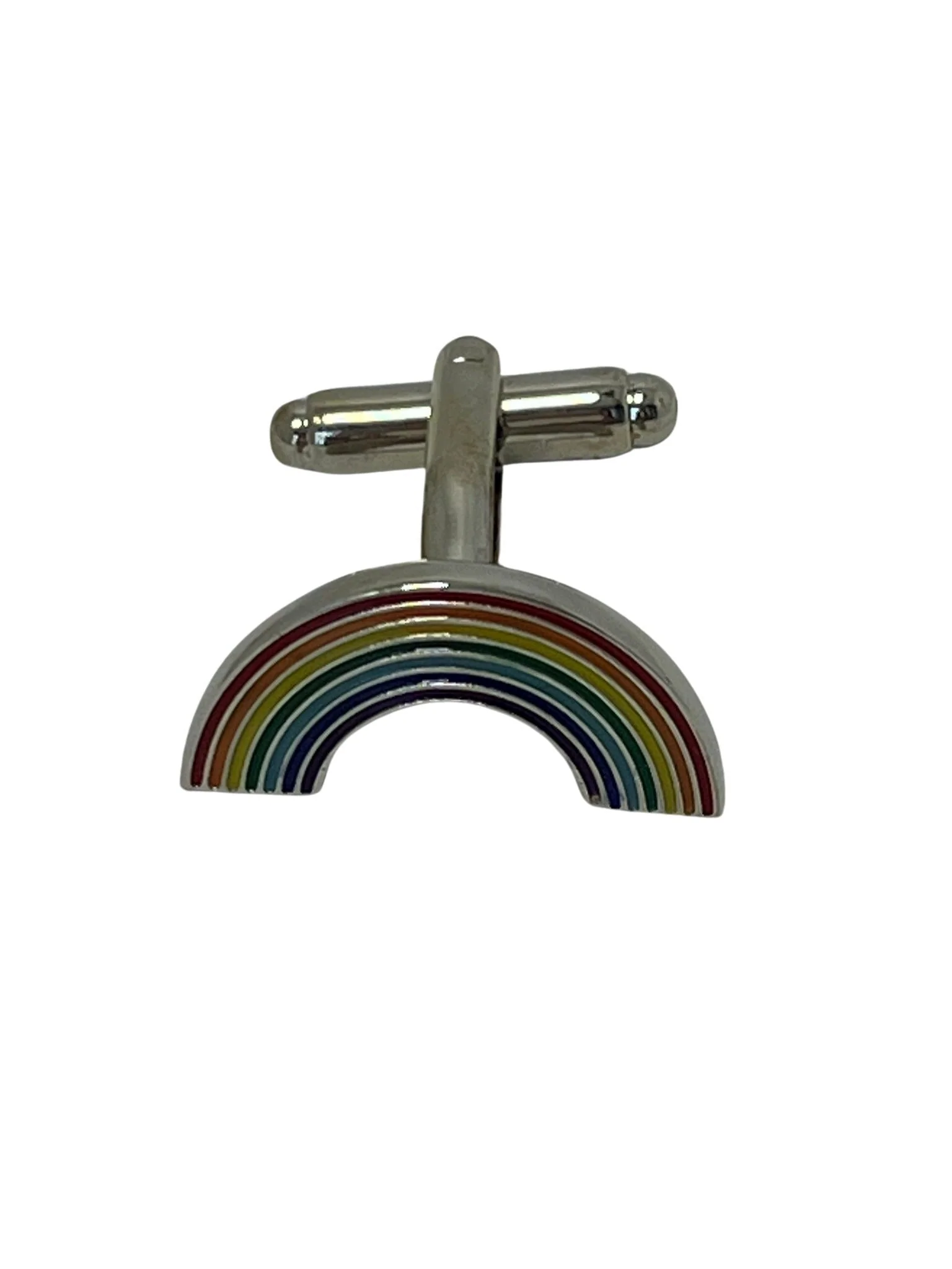 rainbow style silver cufflinks - Image 3