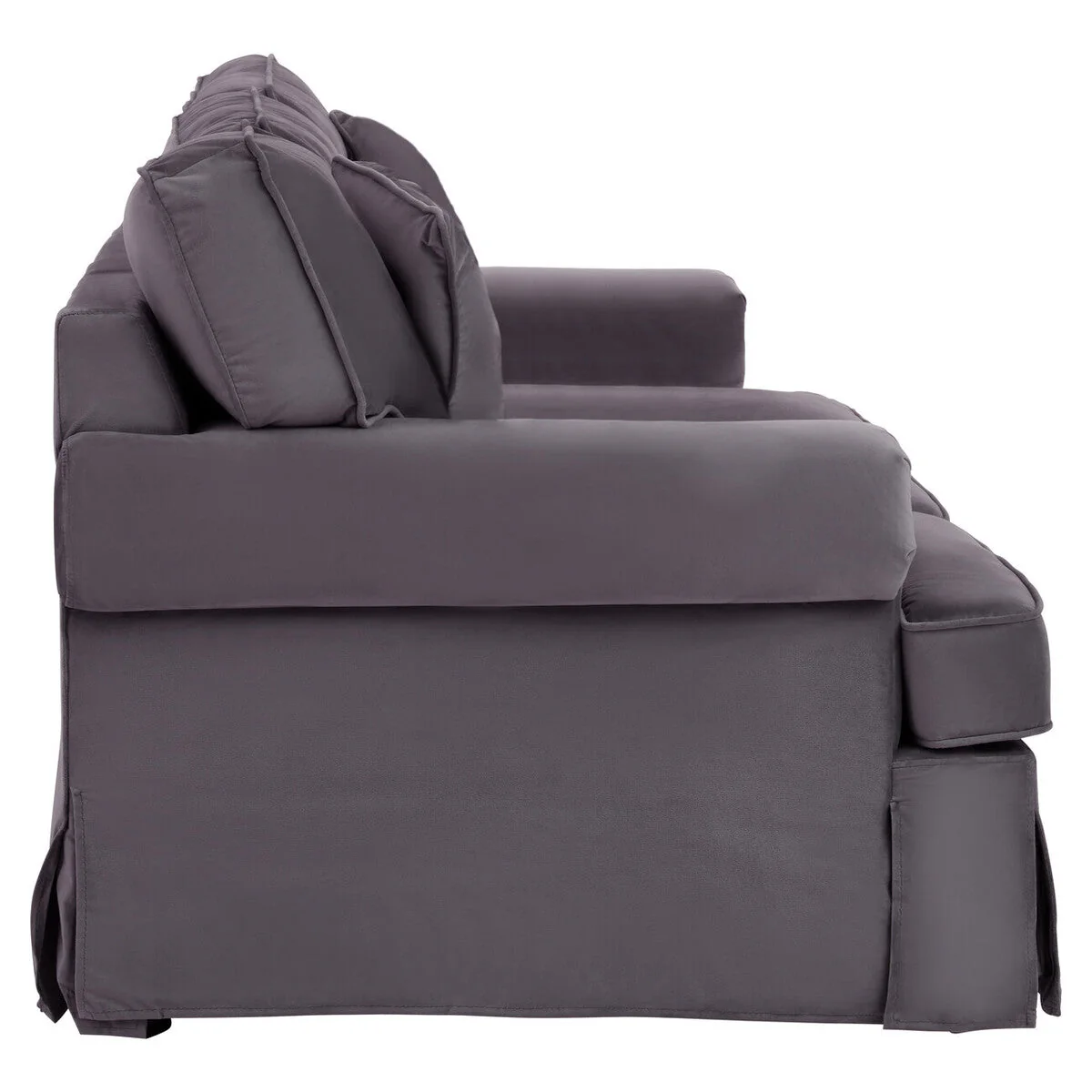 3 Seater Black Velvet Sofa, Ralph - Image 4