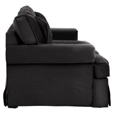 2 Seater Black Velvet Sofa, Ralph - Image 5