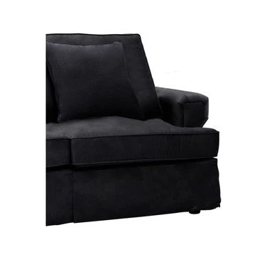 2 Seater Black Velvet Sofa, Ralph - Image 9