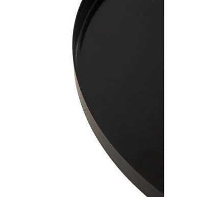 Black and White Round Metal Top Side Table with Black Pedestal Base, Ramus - Image 10