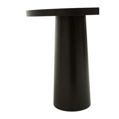 Black and White Round Metal Top Side Table with Black Pedestal Base, Ramus - Image 7