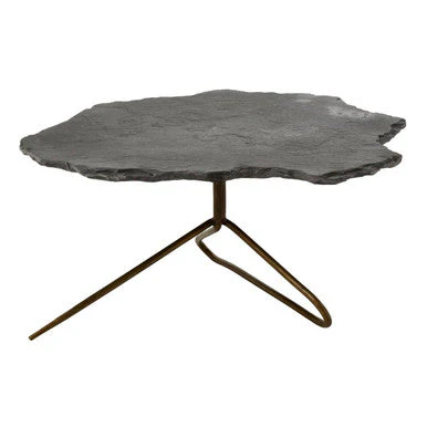 Grey Stone Top Coffee Table with Tripod Geometric Base, Rany - Image 3