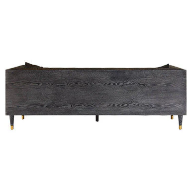 3 Seater Black Faux Leather Sofa, Raven - Image 5