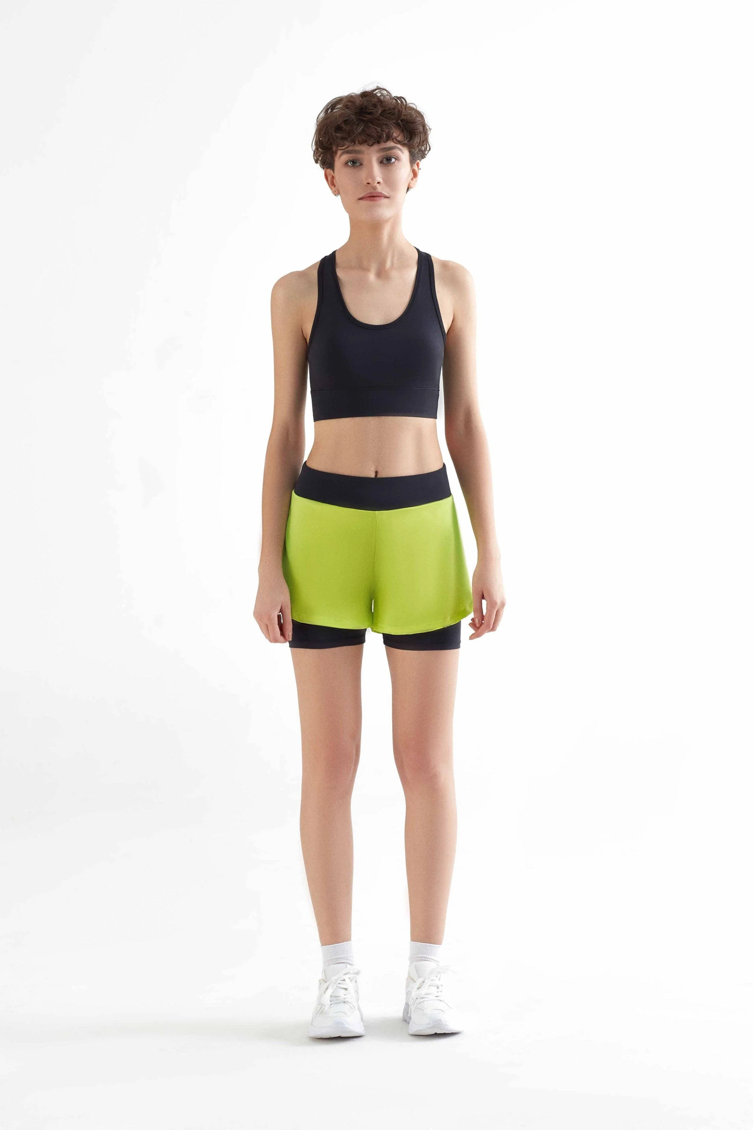 Recycled Double Layer Sports Shorts: Womens - Image 7