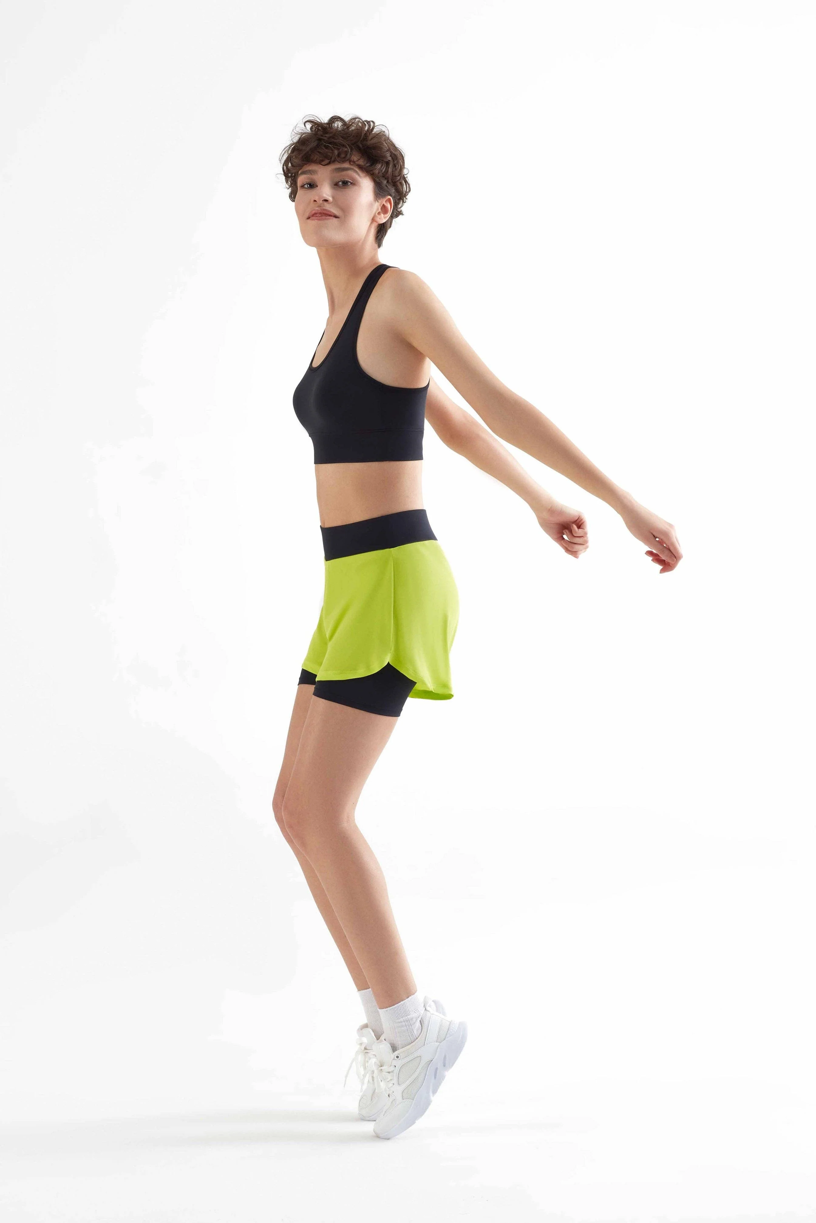 Recycled Double Layer Sports Shorts: Womens - Image 9