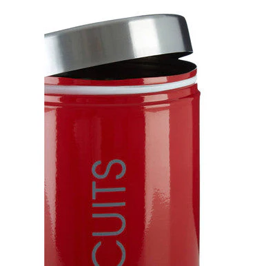 Red Enamel Biscuit Canister - Image 2