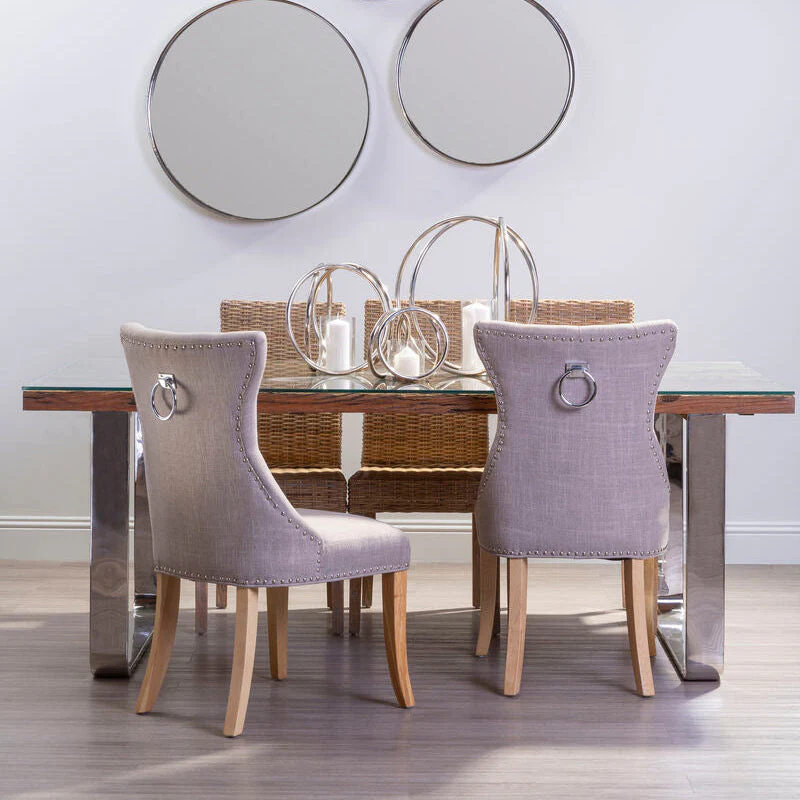 Regents Park Mink Linen Dining Chair - Image 2