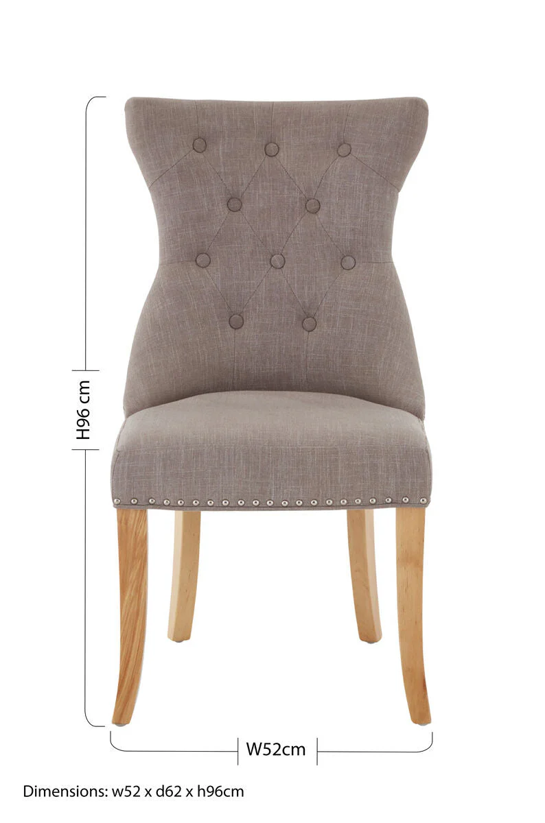 Regents Park Mink Linen Dining Chair - Image 8