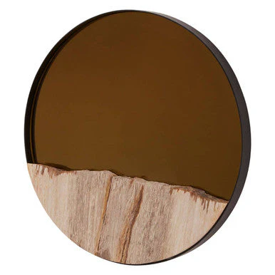 Relic Petrified Wood Tile Small Round Mirror - Image 2