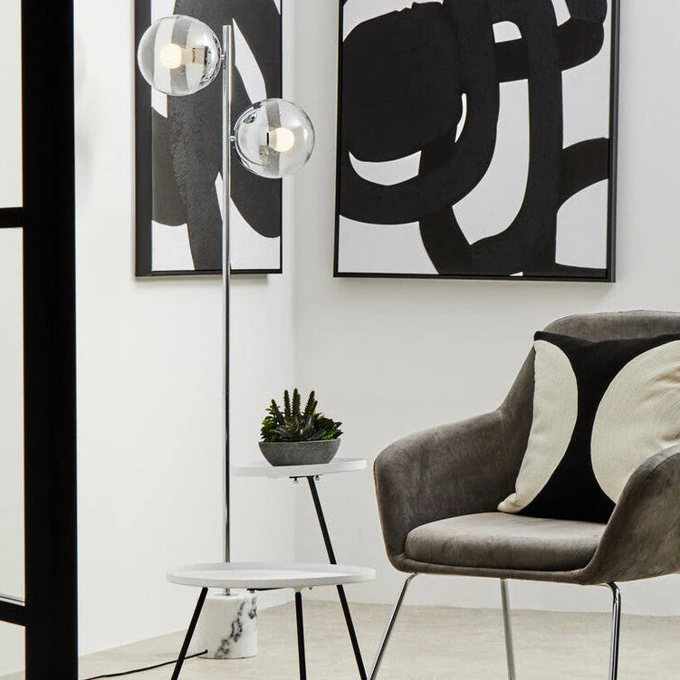 Revive Chrome Finish 2 Light Floor Lamp