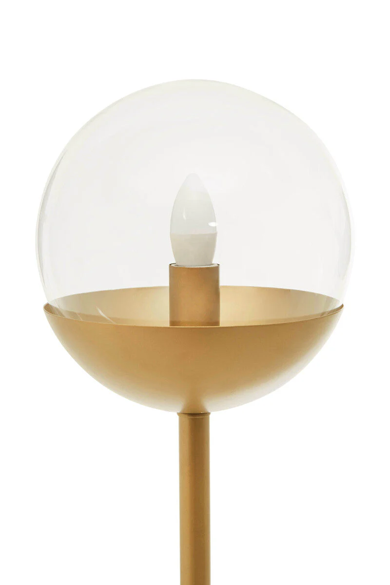 Revive Gold Finish Metal Floor Lamp with White Marble Base - Image 7