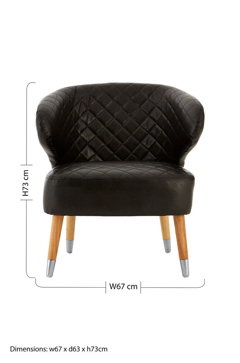 Richy Black Leather Effect Accent Chair - Image 12