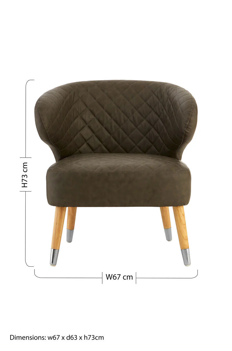 Richy Brown Leather Effect Accent Chair - Image 11