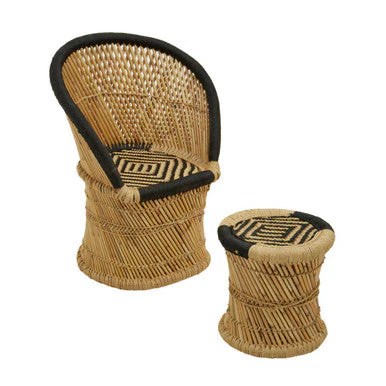 Rowan Natural And Black Chair And Stool - Image 3