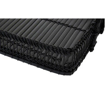 Ezell Black Rattan And Bamboo Rectangular Tray - Image 6