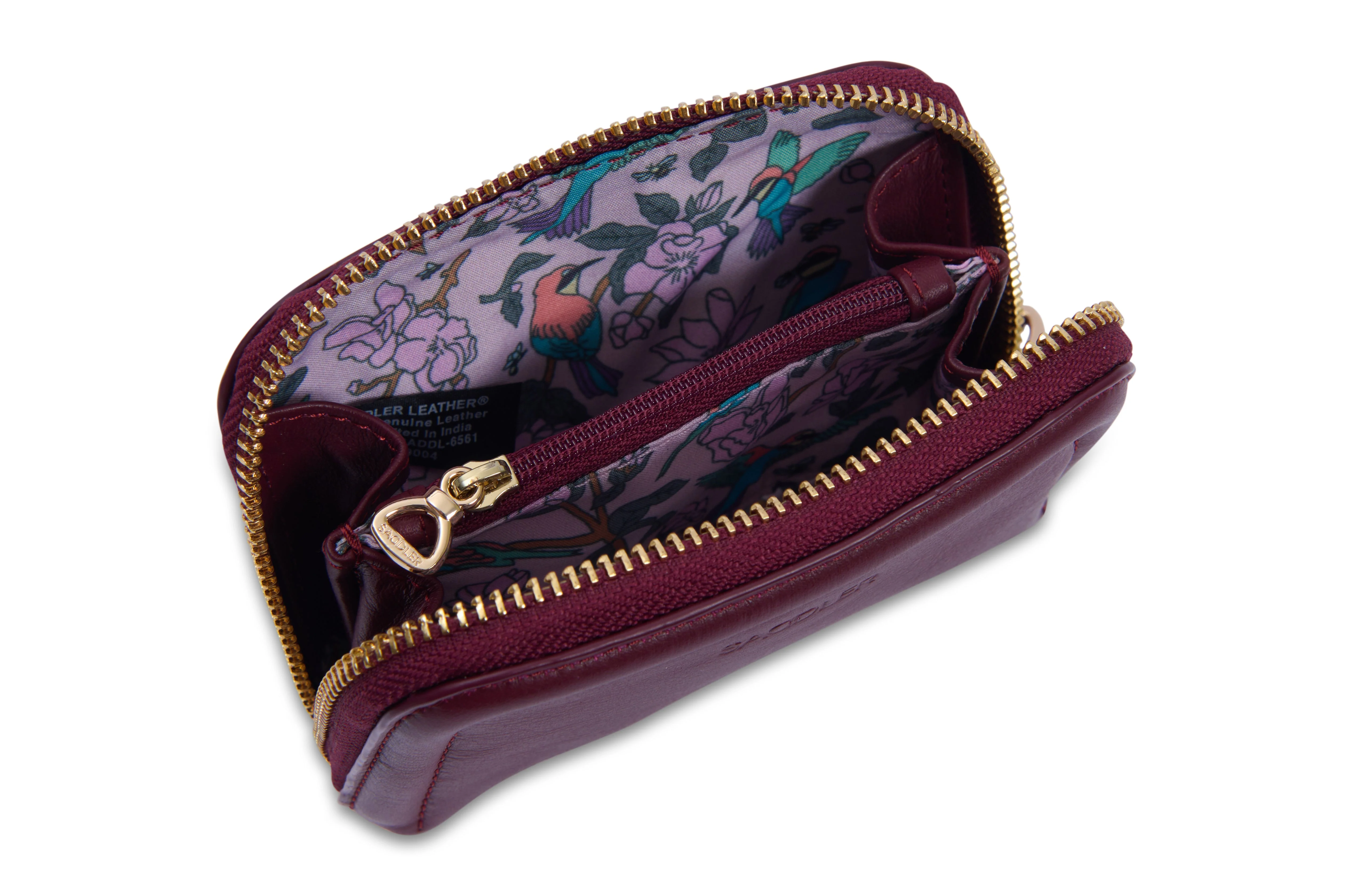 SADDLER "Annabelle" 2 Section RFID Real Leather Zip Top Coin Purse (Gift Boxed) - Image 6