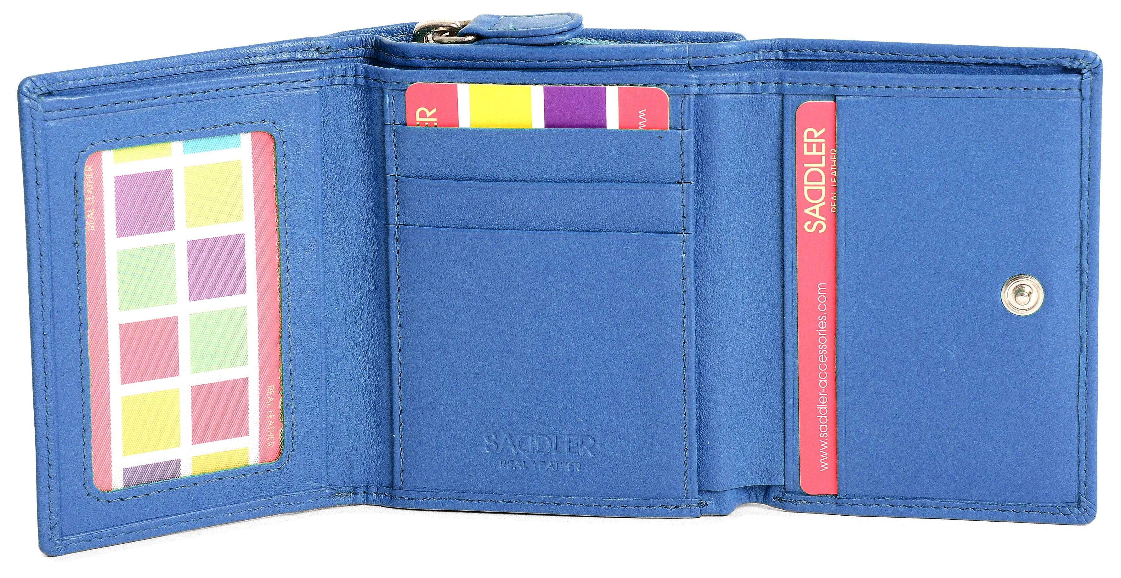 SADDLER CARLA Handmade Leather Compact Trifold Purse – RFID Protected | 5 Card Slots, ID Window & Zipped Coin Pocket | Gift Boxed - Image 44