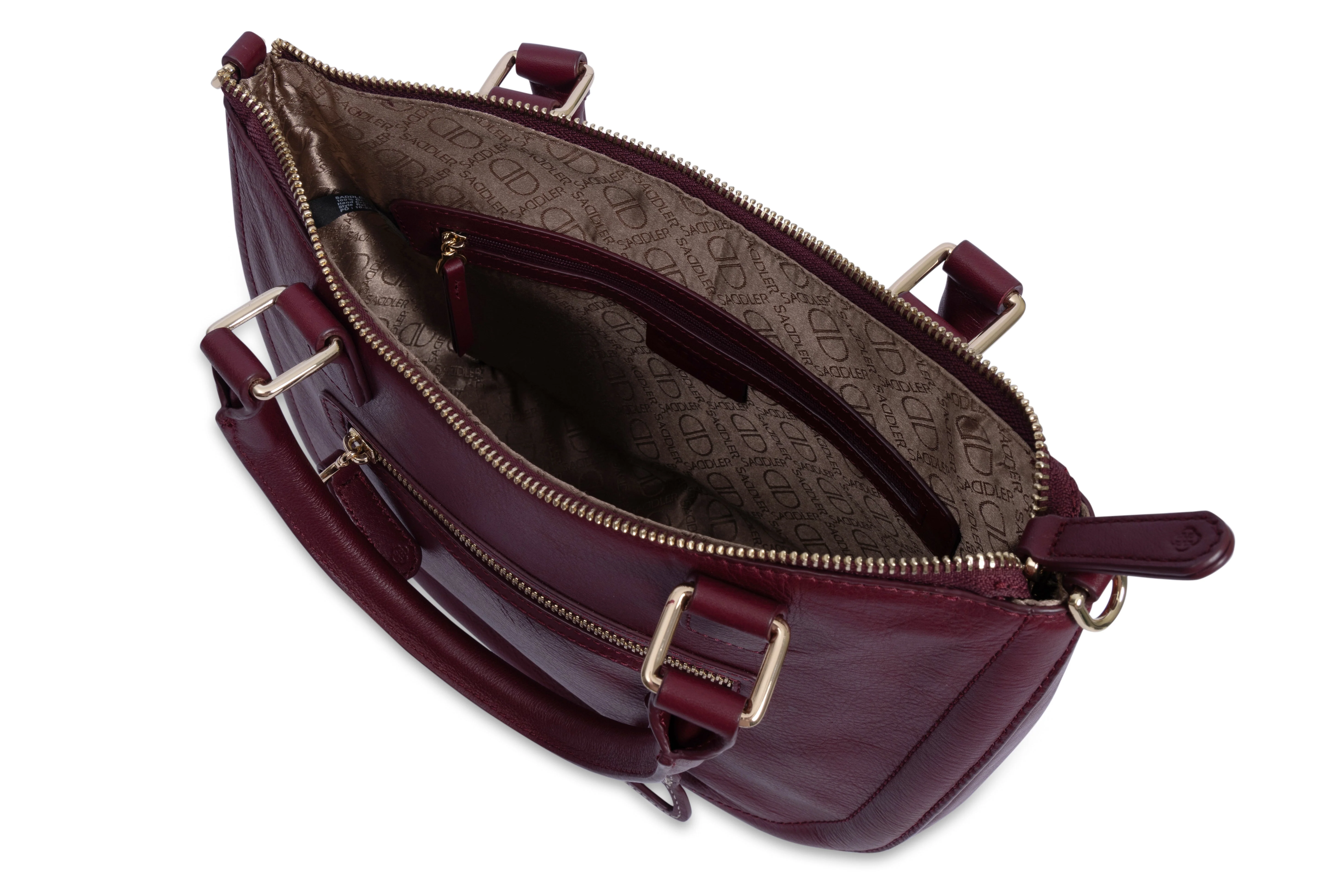 SADDLER "Chloe" Real Leather Twin-Handle Handbag with Crossbody Strap - Handmade, with Keepsake Pouch - Image 6