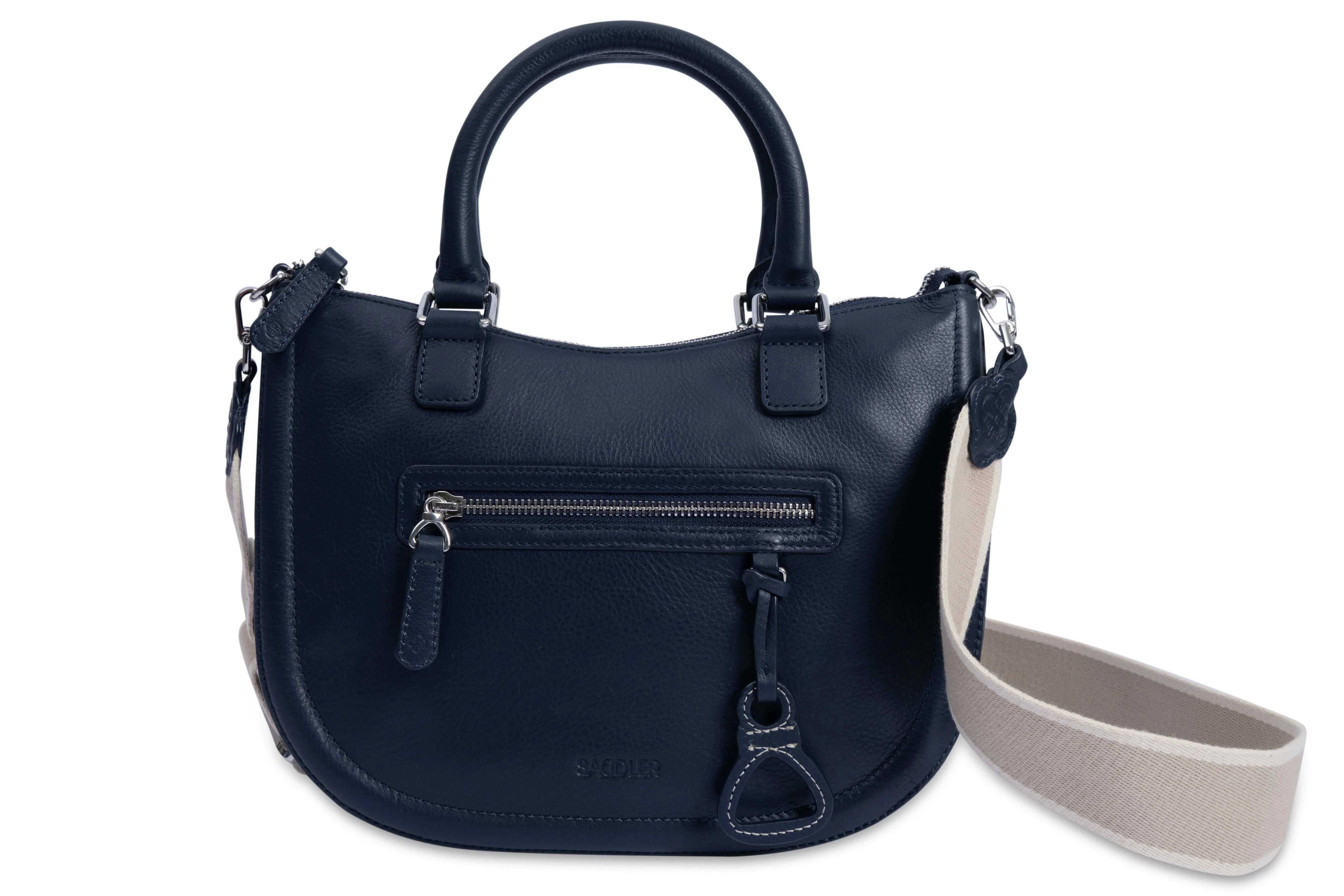 SADDLER "Chloe" Real Leather Twin-Handle Handbag with Crossbody Strap - Handmade, with Keepsake Pouch - Image 7