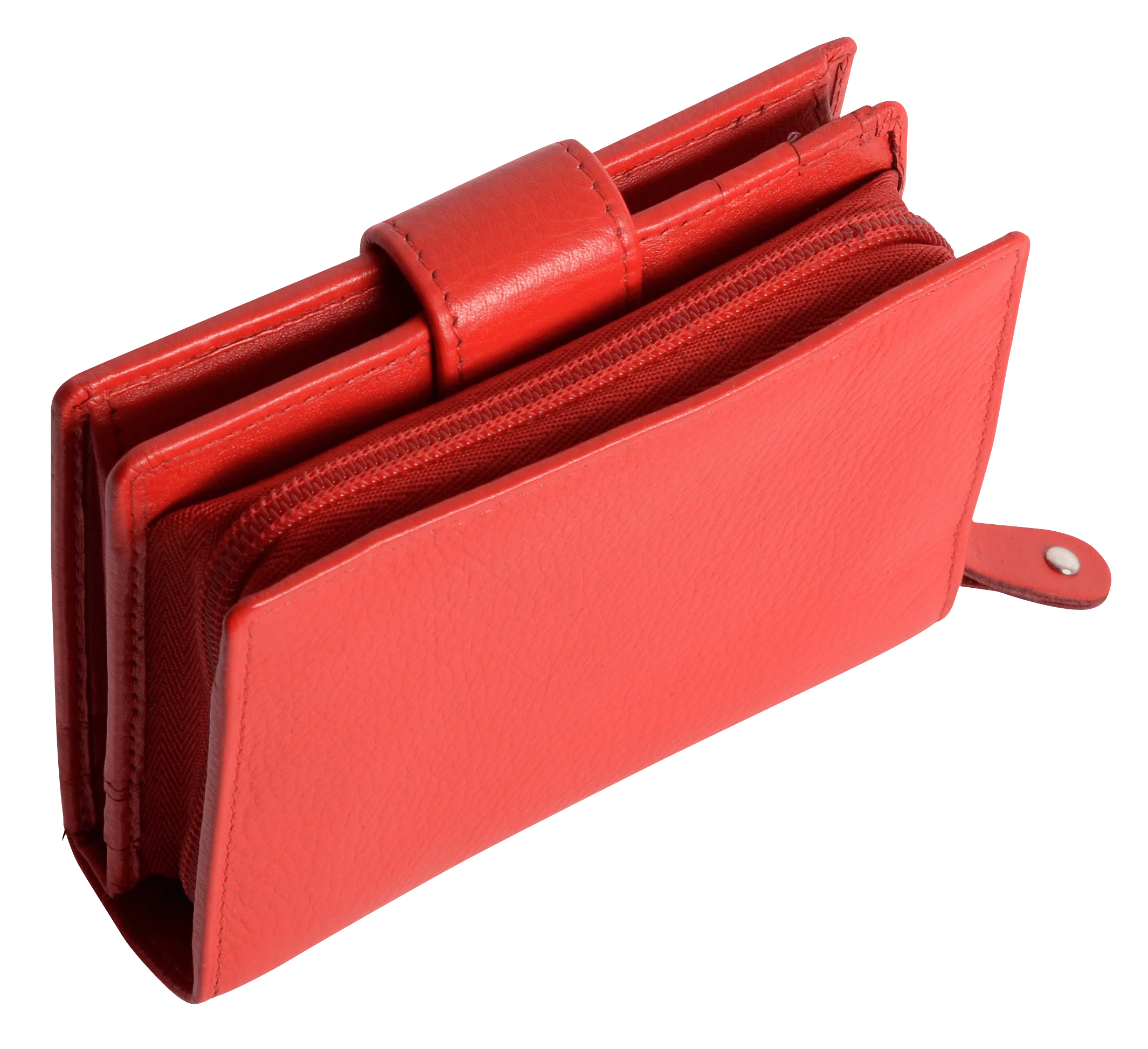 SADDLER EMILY Handmade Leather Mid-Size Wallet – RFID Protected | 10 Card Slots, Secure Tab Closure & Zipped Coin Pocket | Gift Boxed - Image 5