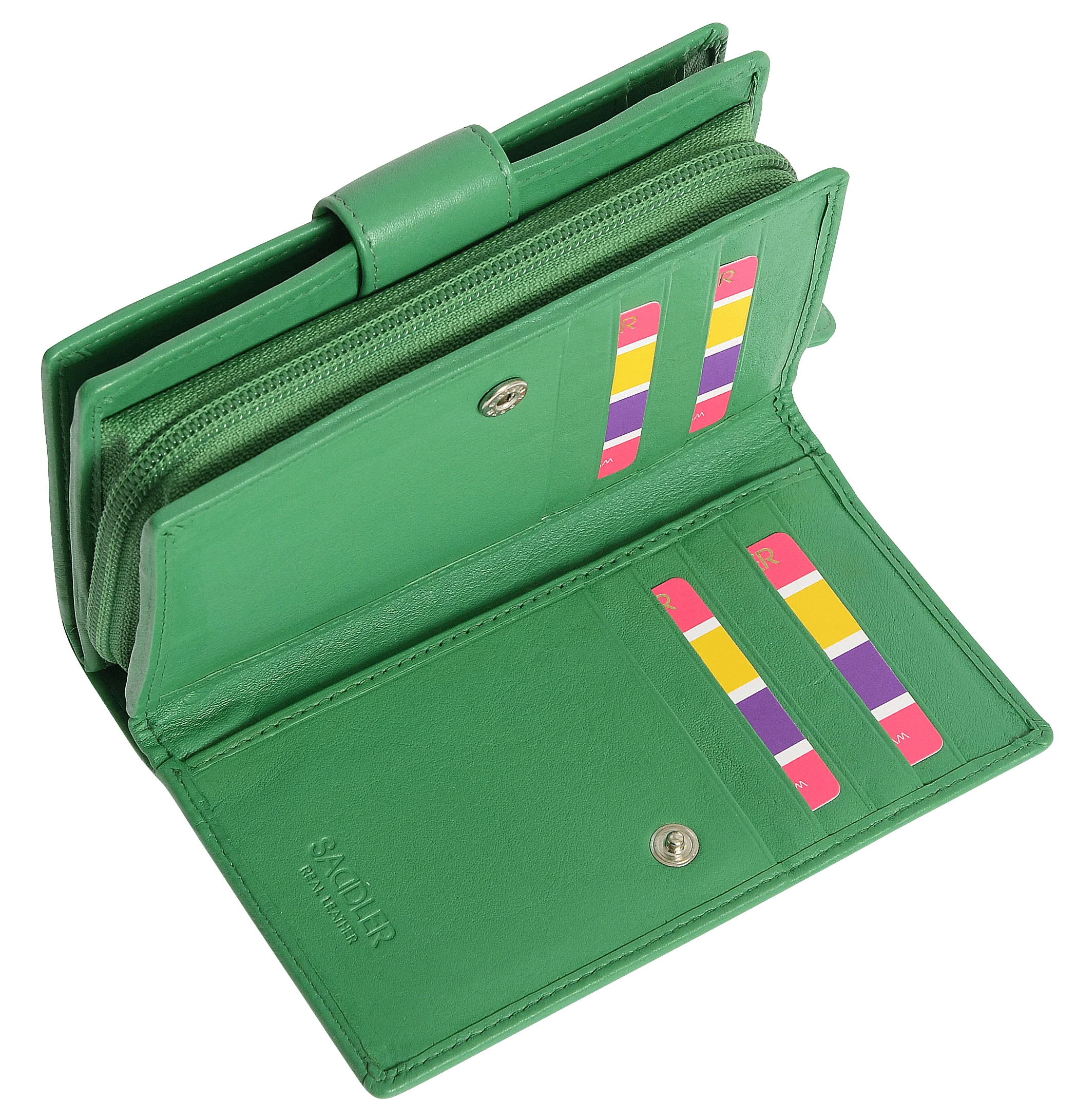 SADDLER GEORGIE Leather Double-Sided Purse - 13 Card Slots, Generous Space for Notes and Coins - RFID Protected - Image 24