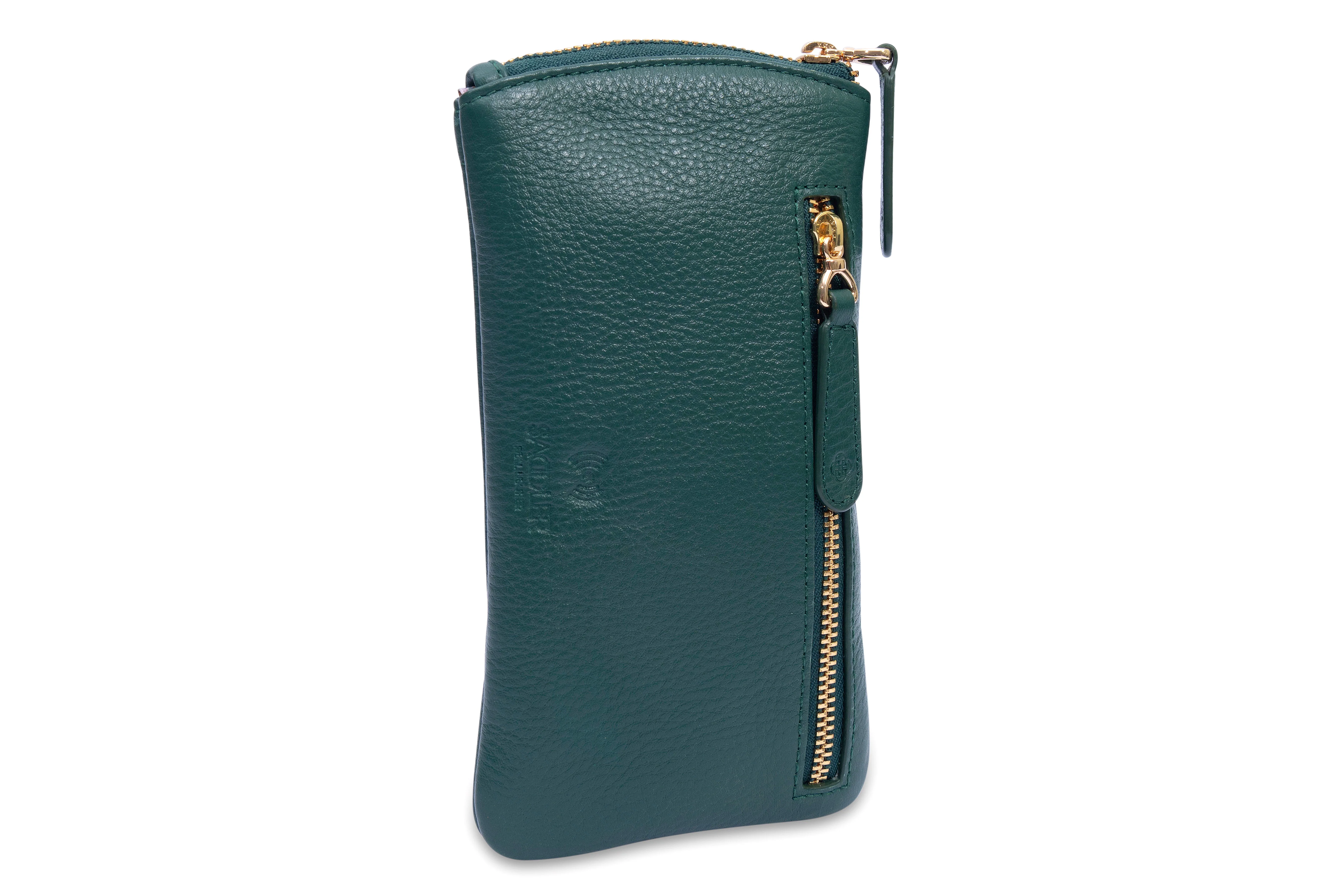 SADDLER "Mabel" Zip Top Real Leather Glasses Case with Card Holder (Gift Boxed) - Image 6
