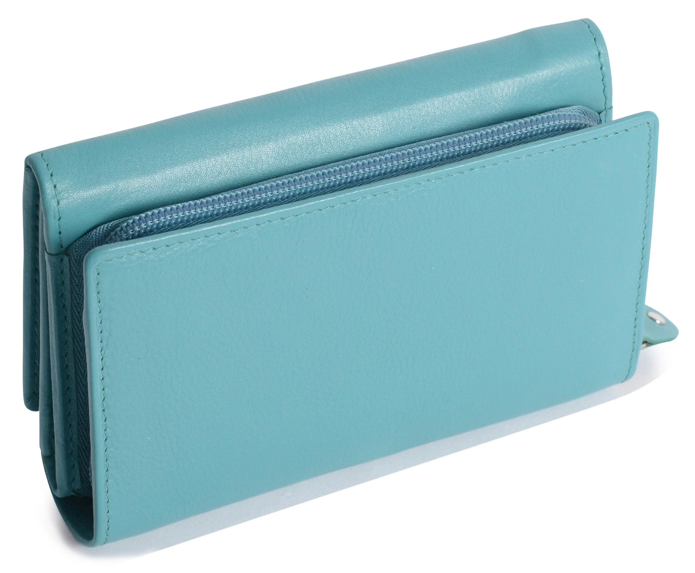 SADDLER PAULA Handmade Leather Trifold Purse – RFID Protected | 8 Card Slots, ID Window & Rear Zip Pocket | Gift Boxed - Image 30