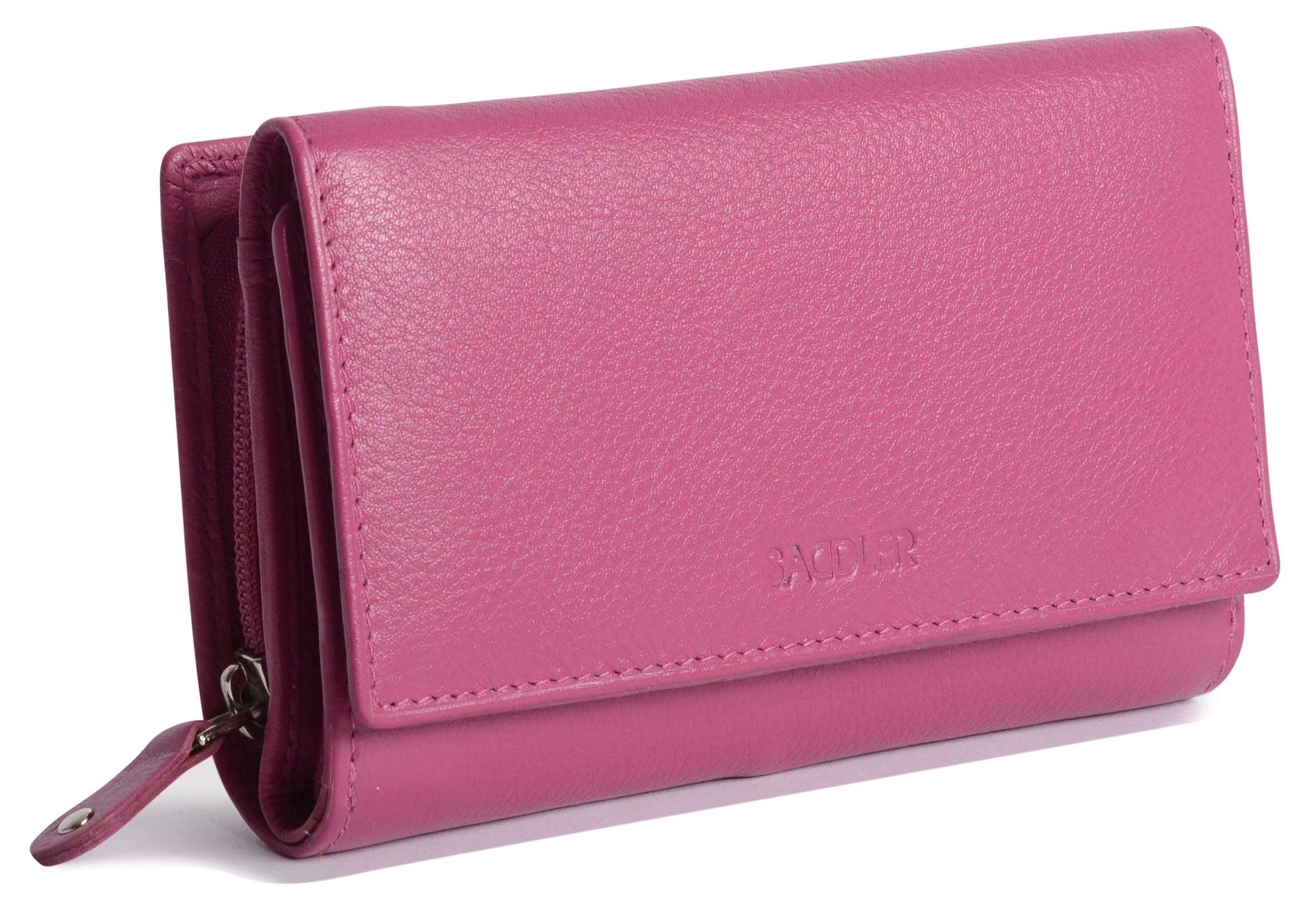 SADDLER PAULA Handmade Leather Trifold Purse – RFID Protected | 8 Card Slots, ID Window & Rear Zip Pocket | Gift Boxed - Image 31