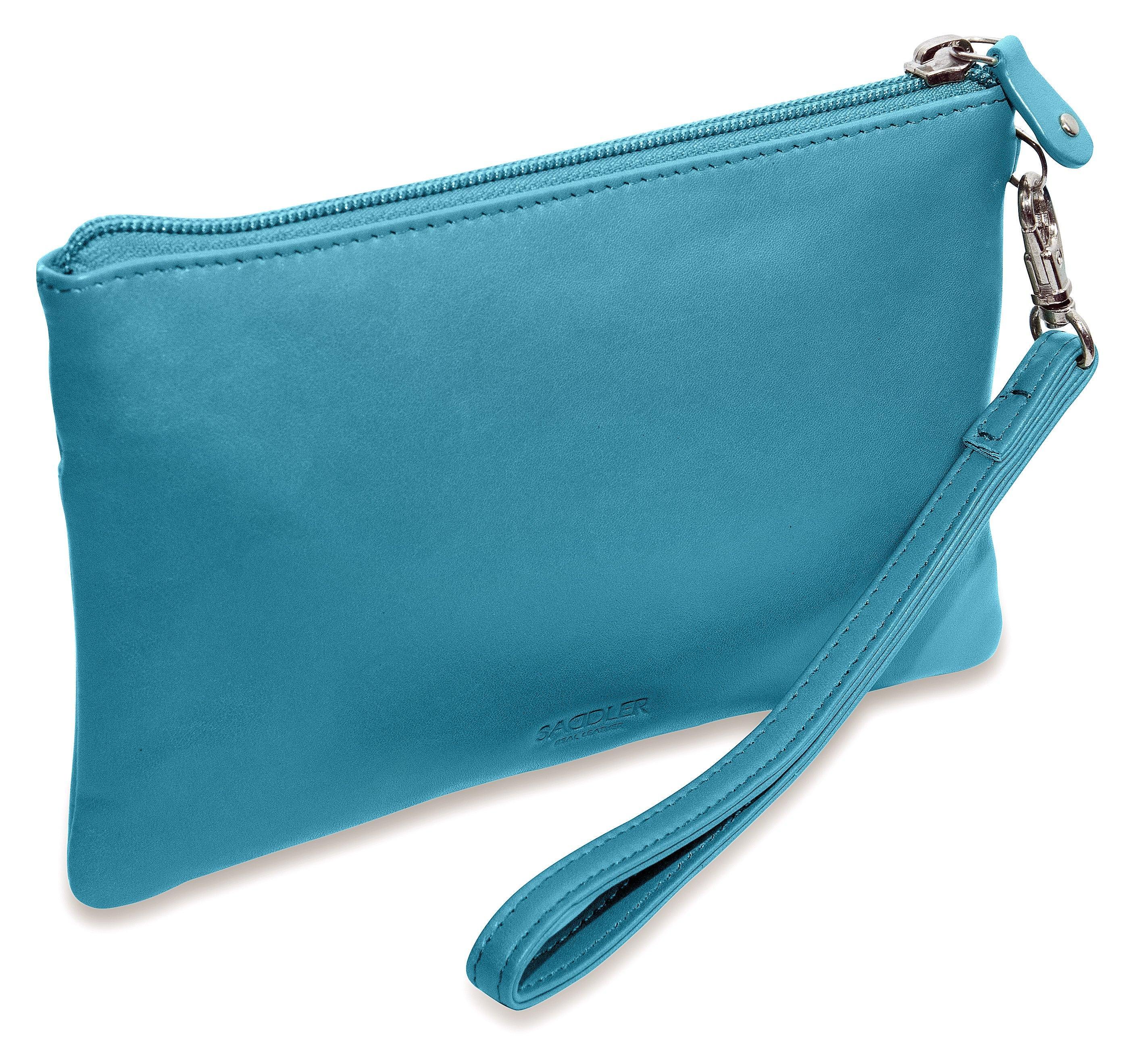 SADDLER SCARLETT Leather Zip Top Mini Clutch - Phone Holder with Detachable Wrist Strap - RFID Protected - Image 15