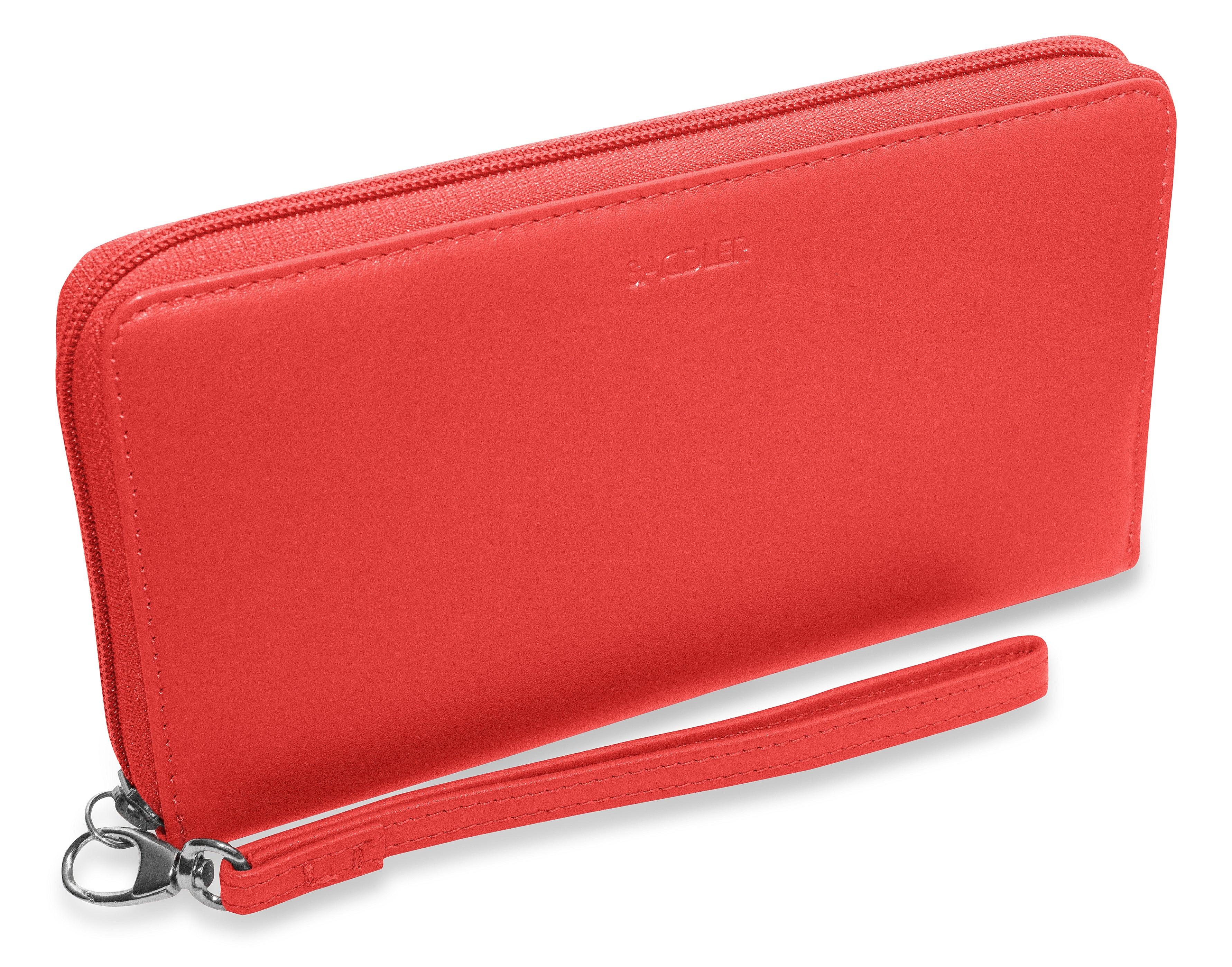 SADDLER SOPHIA Leather Zip Around Purse - 15 Card slots, Mobile Phone Pocket, Detachable Wrist Strap- RFID Protected - Image 10