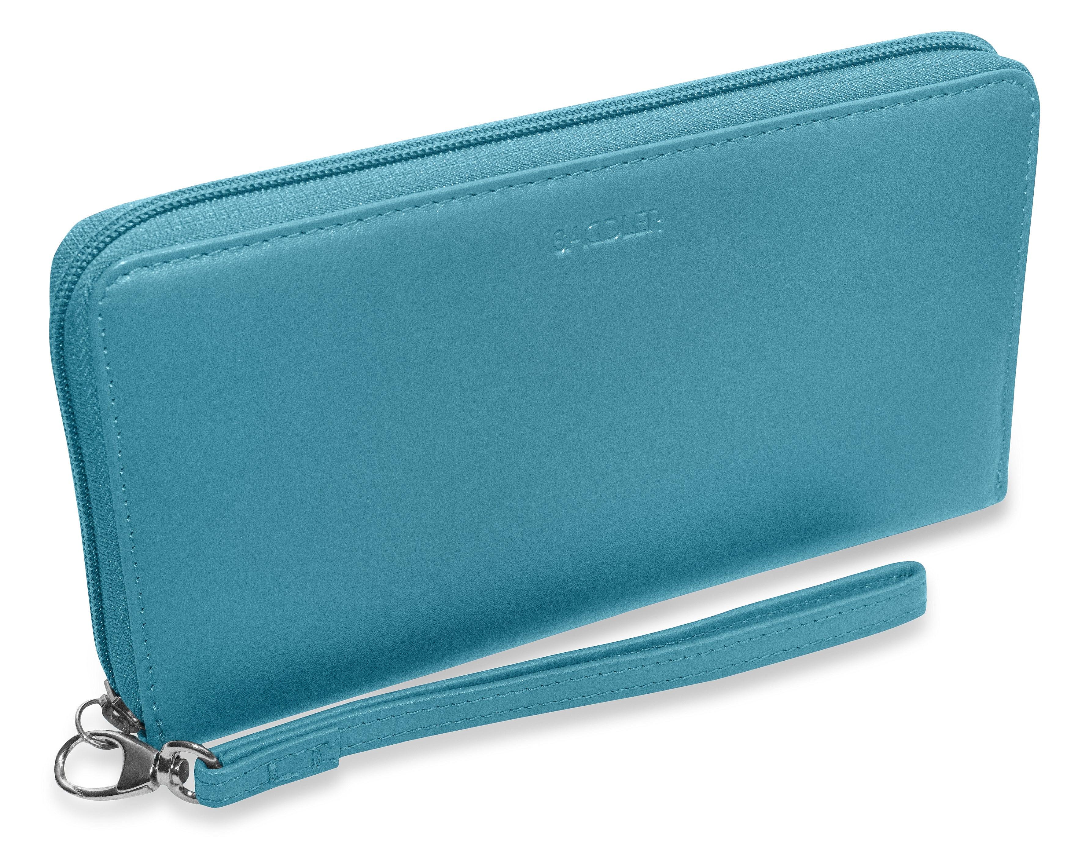 SADDLER SOPHIA Leather Zip Around Purse - 15 Card slots, Mobile Phone Pocket, Detachable Wrist Strap- RFID Protected - Image 14