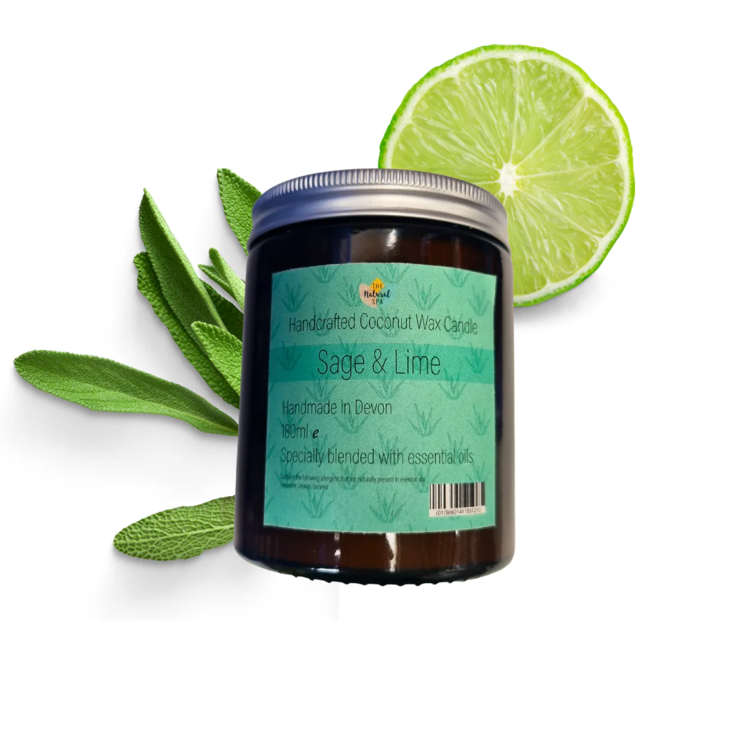 Sage & Lime hand poured coconut wax candle - 2 size options - Image 2