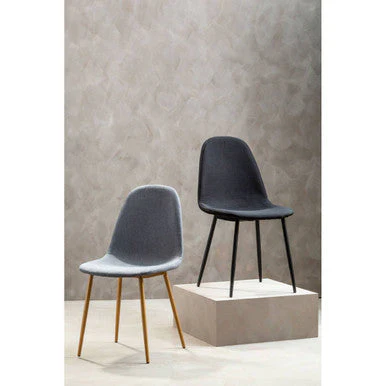 Salford Grey Dining Chair With Wood Effect Legs - Image 6