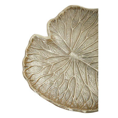Salma Small Gold Finish Lotus Leaf Plate - Image 4