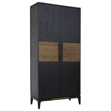 Salvar 2 Tone Oak Wood Tall Cabinet - Image 3