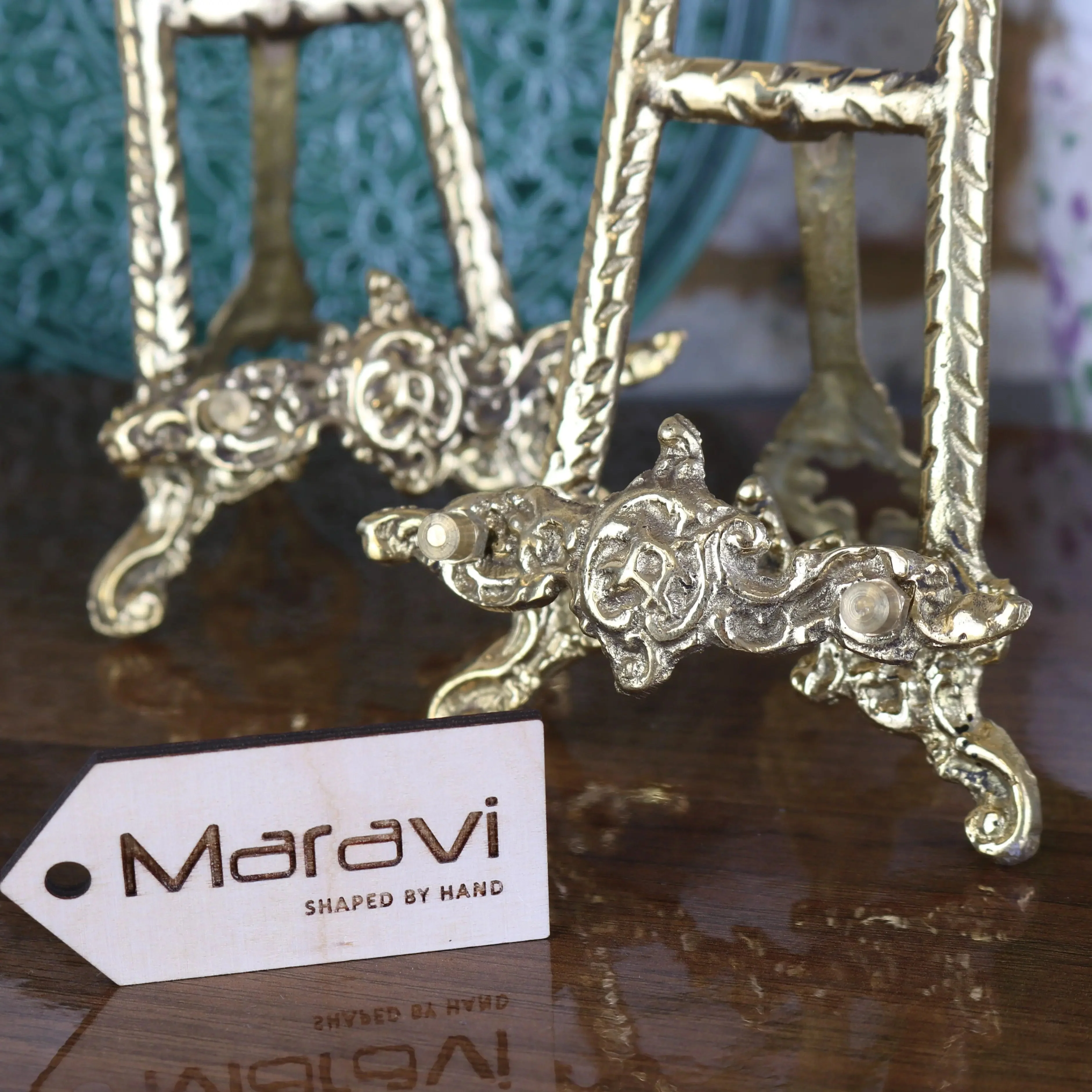 Saramati 20cm Brass Easel Set of 2 - Image 3