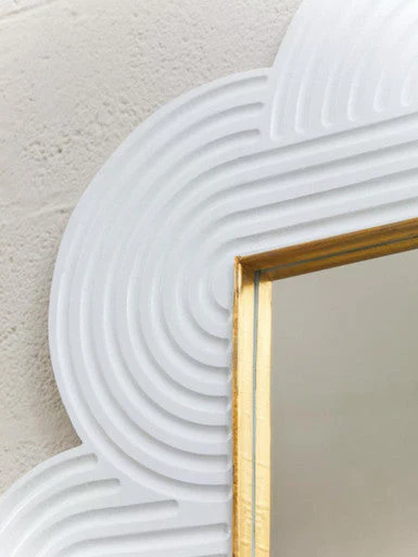 Saras White Finish Mango Wood Wall Mirror - Image 10